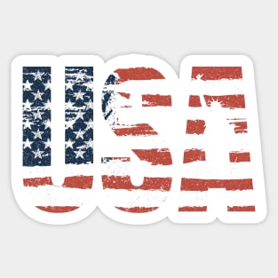 american flag in USA letters Sticker